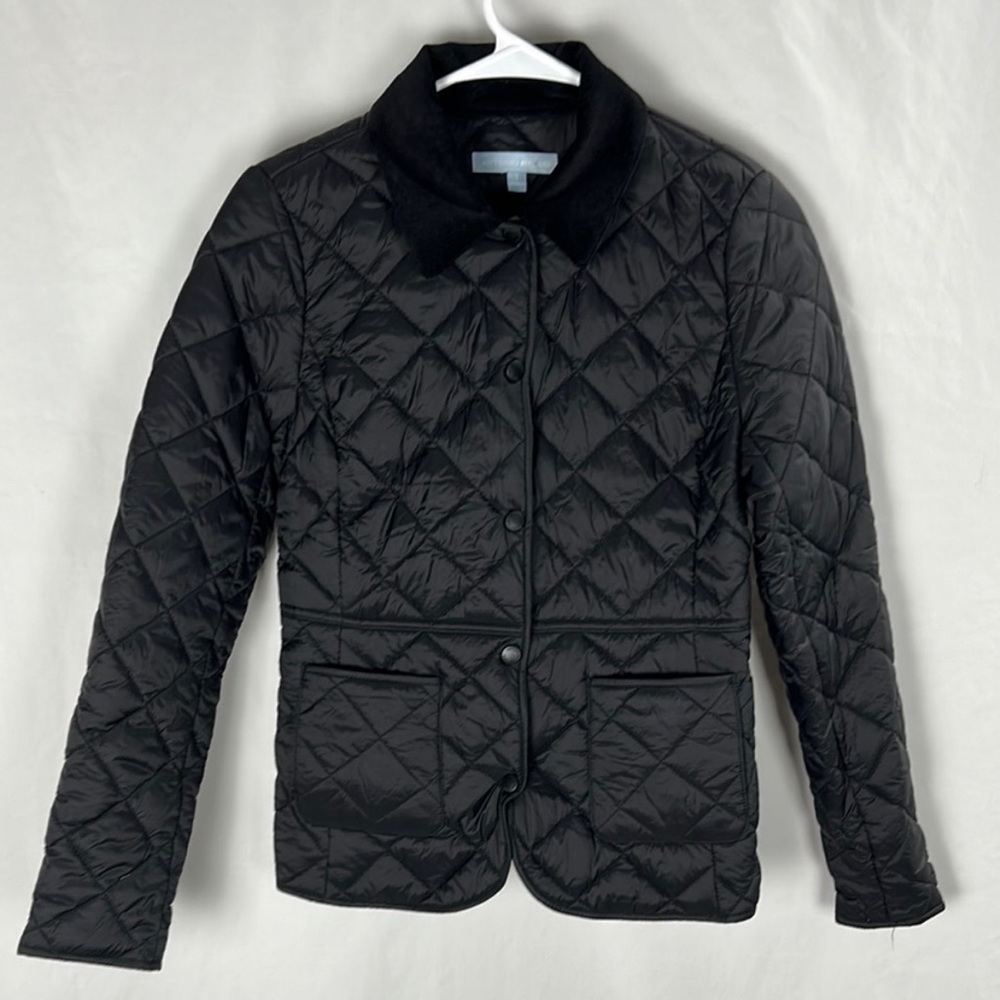 ANTONIO MELANI Claudia Quilted Point Collar Black Puffer Jacket -Size 2